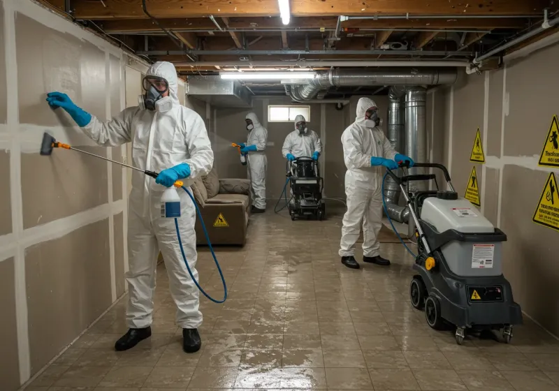 Basement Moisture Removal and Structural Drying process in Williamstown, VT